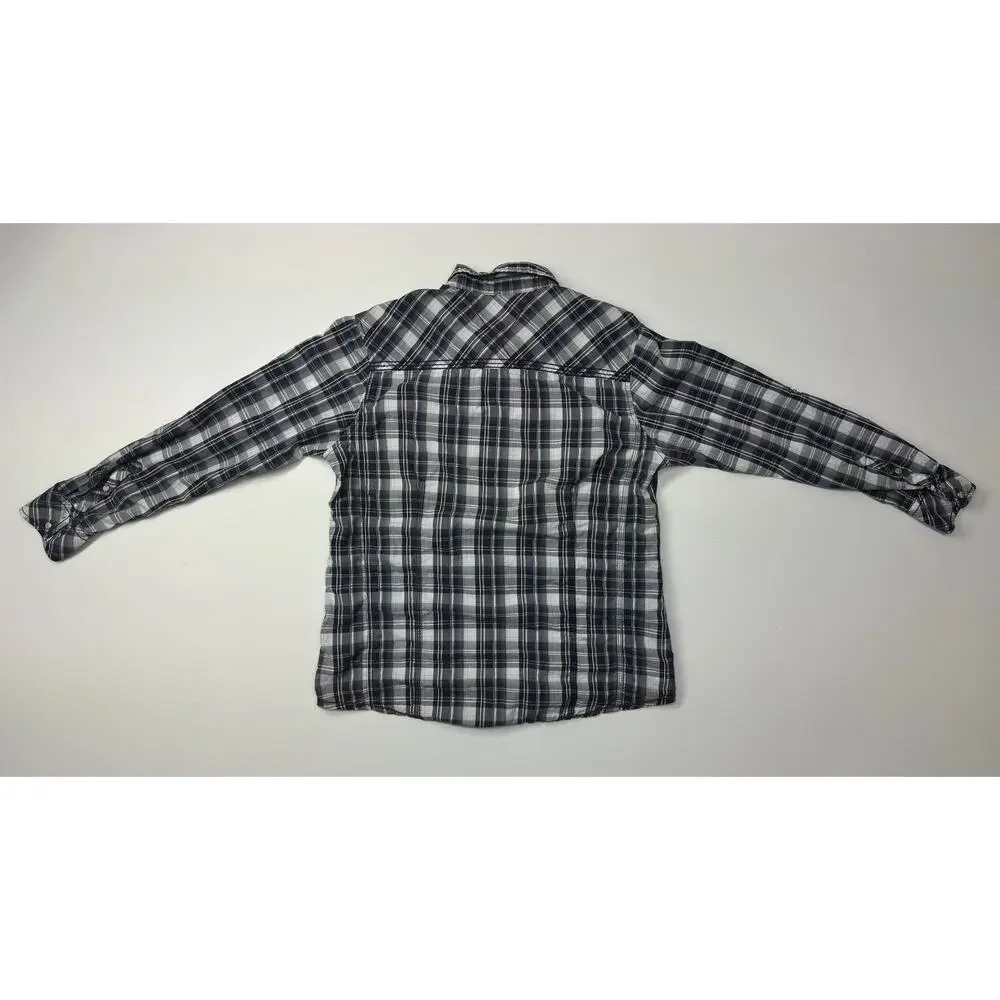 Used BKE Men's Slim Fit Western Pearl Snap Shirt Plaid Large Cotton